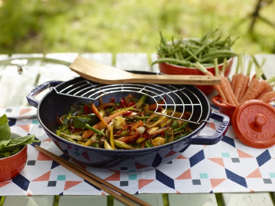 Wok pan, ħadid fondut, 30cm, Dark Blue - Staub