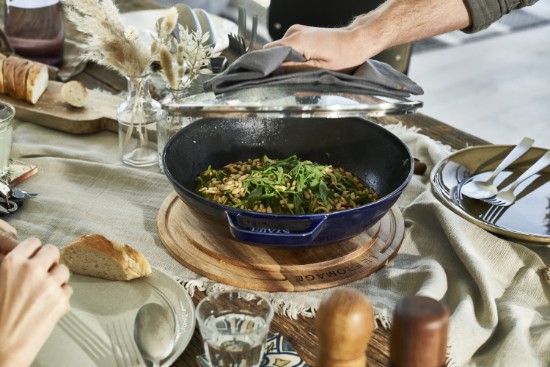 Wok pan, cast iron, 30cm, Dark Blue - Staub