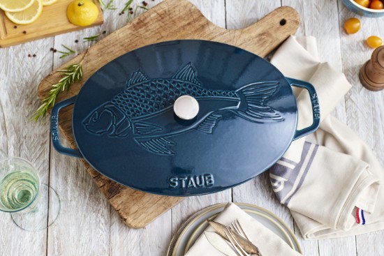 Dixx tat-tisjir ovali, ħadid fondut, 33cm/2.8L, "La Mer" - Staub