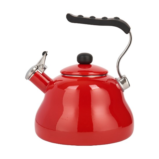 Kitla whistling, stainless steel, 2L, Aħmar - La Cafetière