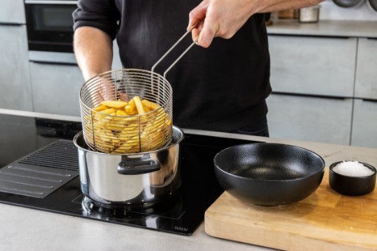 Fryer saucepan le clúdach agus ciseán le haghaidh friochta, 20 cm, déanta as cruach dhosmálta - ag Kitchen Craft