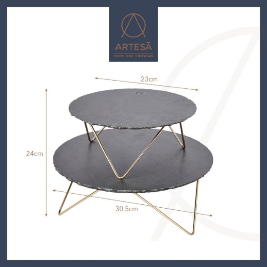 “Artesa” tiered platter, 30.5 × 24 cm, made from slate – produced by Kitchen Craft