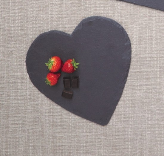 Förrättsserveringsfat, hjärtformad, 25 cm, skiffer. 'Artesa' - Kitchen Craft