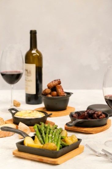 Taġen żgħir tal-qali, ħadid fondut, 12 ċm, bi stand tal-injam - Artesa