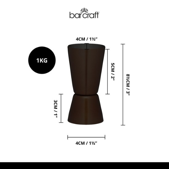 Çift ölçülü kokteyl bardağı, 25/50 ml, paslanmaz çelik, bakır rengi – Kitchen Craft