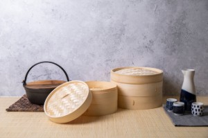 Steam cooking set, bamboo, 25 cm - Kitchen Craft brand