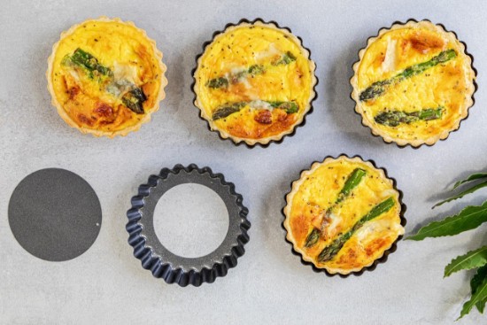 Set of 4 baking tins for mini-tarts, steel, 10 cm - Kitchen Craft