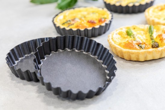 Set of 4 baking tins for mini-tarts, steel, 10 cm - Kitchen Craft