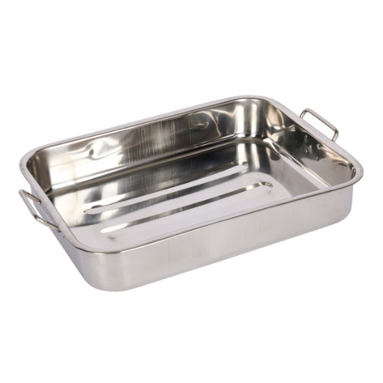 Stainless steel tray with removable grill, 38 x 27.5 cm - by Kitchen Craft