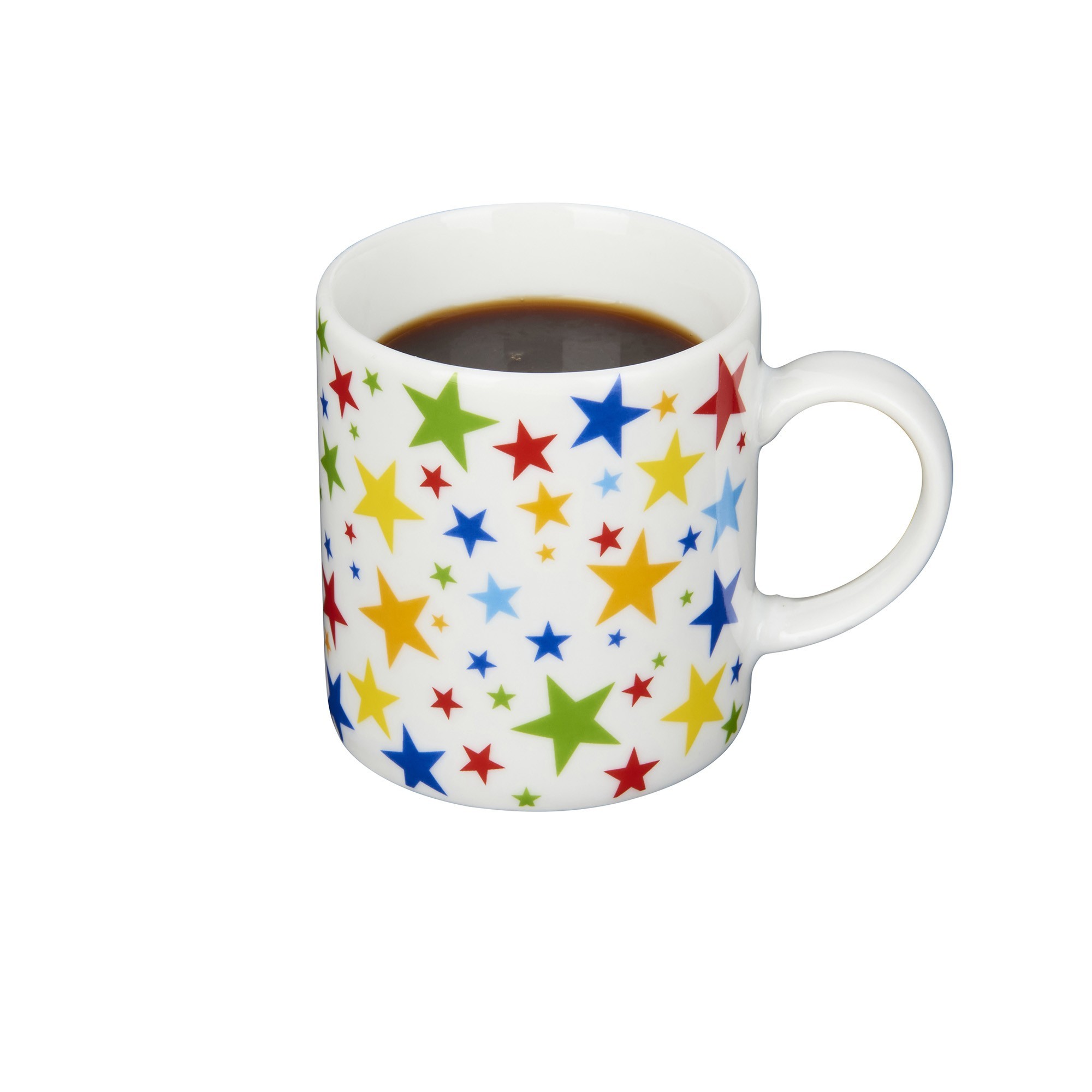 Tazzina Espresso 80ml KitchenCraft Foglie Esotiche - Colori Blu, Verde, Viola Su Rosa - Porcellana, Confezione Regalo