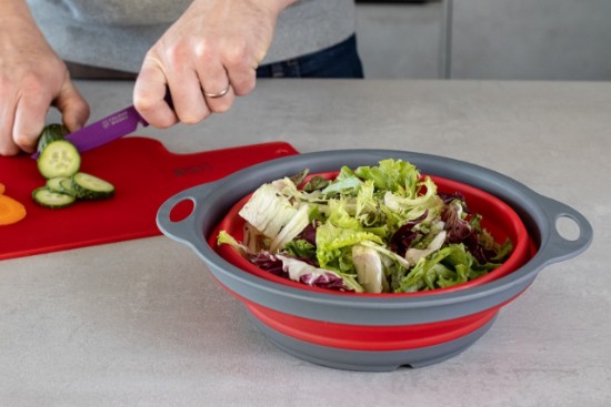 Collapsible colander, 24 cm, red - Kitchen Craft