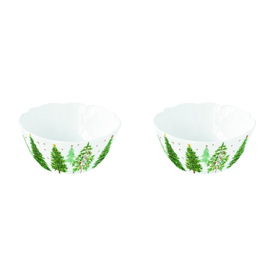 Conjunto de 2 taças, porcelana, 14 cm, "Festive TREES" - Nuova R2S