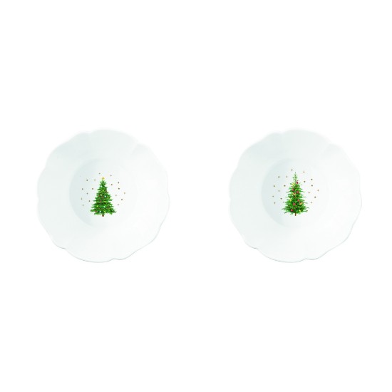 Sett ta' 2 skutelli, porċellana, 14 cm, "Festive TREES" - Nuova R2S