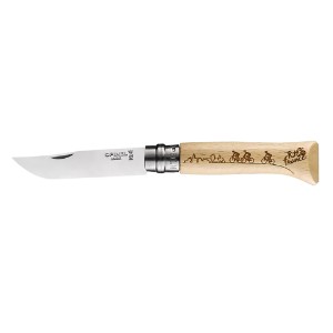 N°08 lommekniv, rustfritt stål, 8,5 cm, "Engraved" - Opinel