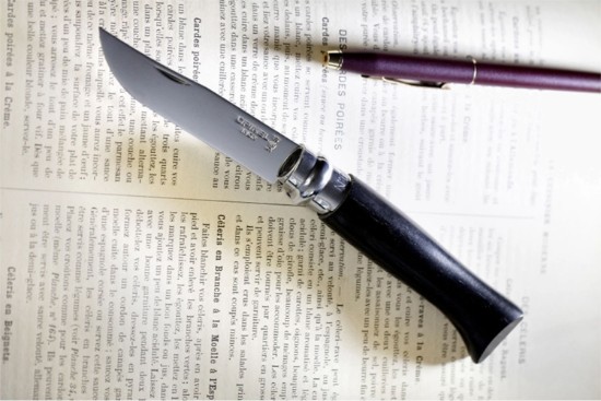 N°08 pocket knife, stainless steel, 8.5cm, "Tradition Luxe", Ebony - Opinel