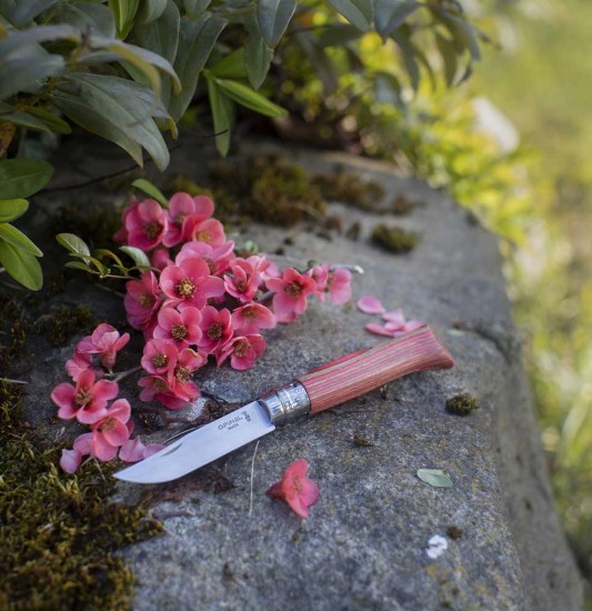 Kapesní nůž N°08, nerezová ocel, 8,5 cm, "Tradition Luxe", Red Birch - Opinel