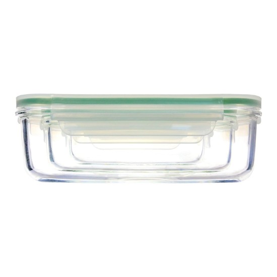 Set of 3 rectangular food storage containers, made from glass, 400 ml, 1 L and 2 L - Glasslock