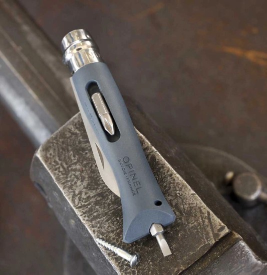 Джобен нож N°09, неръждаема стомана, 8 см, "DIY", Grey - Opinel