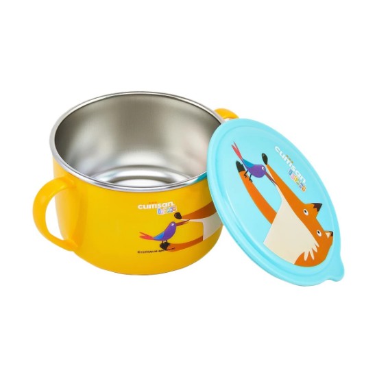 Stainless steel bowl, 650 ml, yellow, "Infant" - Cuitisan