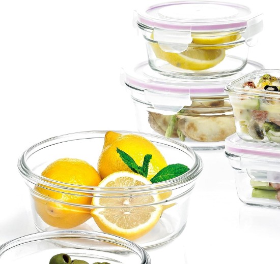 Sada 3 nádob na skladování potravin, vyrobených ze skla - Glasslock