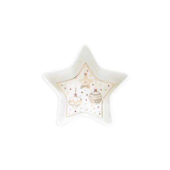 15 cm žvaigždės formos dubuo, "CHRISTMAS LIGHTS", porcelianas - Nuova R2S