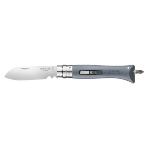 Pocket knife N°09, stainless steel, 8 cm, "DIY", Grey - Opinel