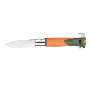 Lommekniv N°12, med flåtudtrækker, "Explore", Orange - Opinel