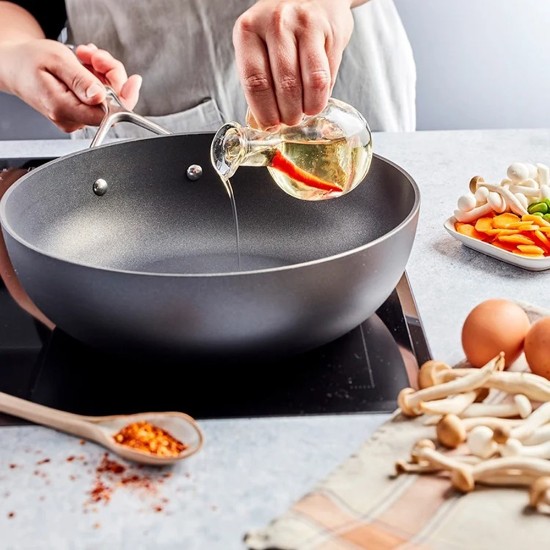 Sartén wok de 3 capas, aluminio, 28 cm, "Alu Industry Duraslide" - Demeyere