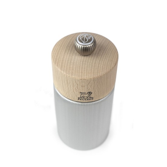 Salt grinder, 18 cm, "Line", Aluminium - Peugeot