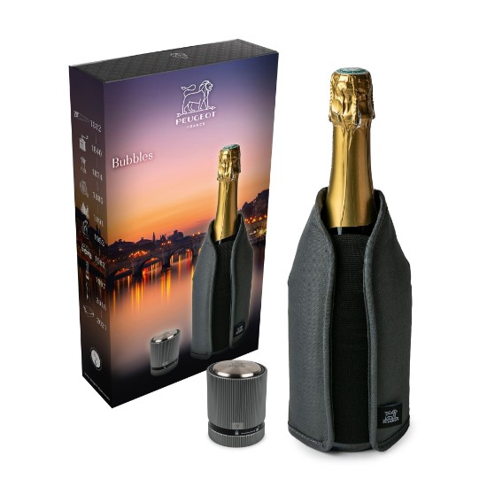 Set zamaška za šampanjec in tulca za hlajenje, "Bubbles" - Peugeot