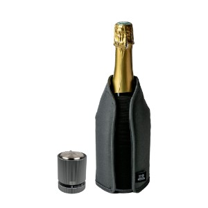 Set of champagne stopper and cooling sleeve, "Bubbles" - Peugeot