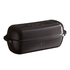 Batard bread baking pan, ceramic, 39x16.5 cm/4.5 l, Charcoal - Emile Henry 