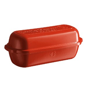 Batard loaf baking pan, ceramic, 39x16.5 cm/4.5L, Poppy Red Limited Edition - Emile Henry