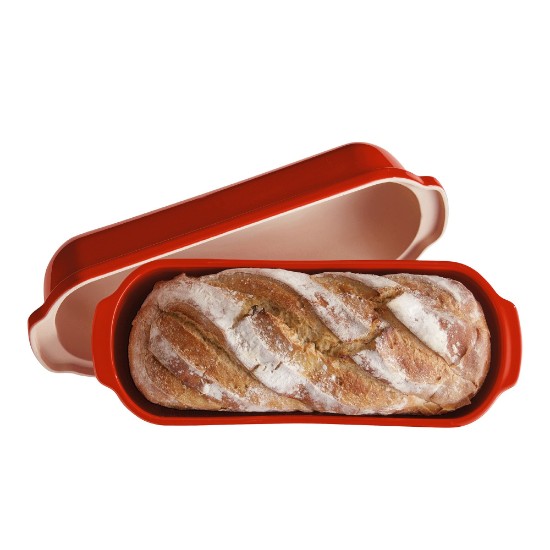 Batard brødform, keramisk, 39x16,5 cm/4,5L, Poppy Red Limited Edition - Emile Henry