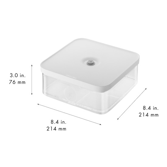 Square food container, plastic, 21.4 x 21.4 x 7.6 cm, 1.6L, "Cube" - Zwilling
