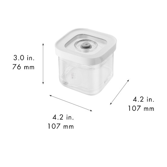 Square food container, plastic, 10.7 x 10.7 x 7.6 cm, 0.32L, "Cube" - Zwilling