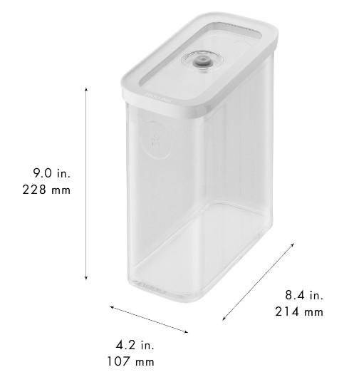 Recipiente para comida rectangular, plástico, 21,4 x 10,7 x 22,8 cm, 2,9 L, "Cube" - Zwilling