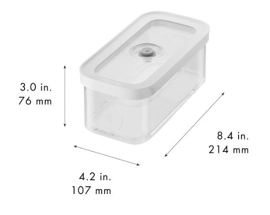 Recipiente retangular para alimentos, plástico, 21,4 x 10,7 x 7,6 cm, 0,7L, "Cube" - Zwilling