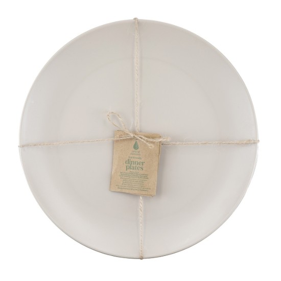 Sæt med 4 tallerkener, genbrugsplast, 25,5 cm - Natural Elements