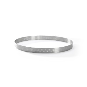 Perforated tart mold, stainless steel, 24.5 cm - "de Buyer" brand