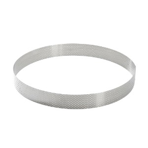 Perforated tart ring, 28.5 cm, stainless steel - de Buyer