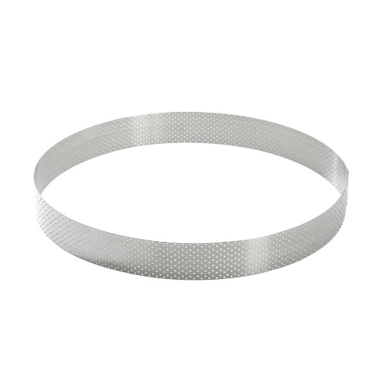 Cercle à tarte perforé, 28,5 cm, inox - de Buyer