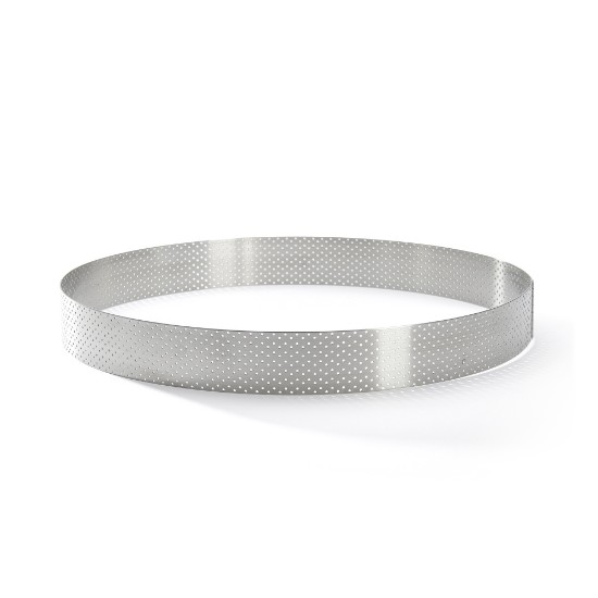 Cercle à tarte perforé, 28,5 cm, inox - de Buyer