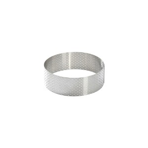 Perforated tart ring, 10.5 cm, stainless steel - de Buyer