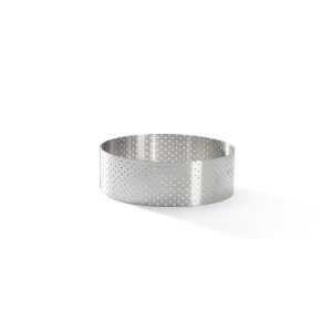 Perforated tart ring, 10.5 cm, stainless steel - de Buyer