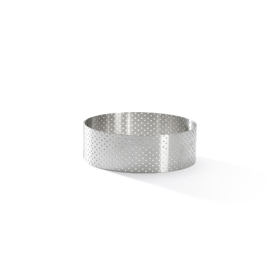 Perforated tart ring, 10.5 cm, stainless steel - de Buyer