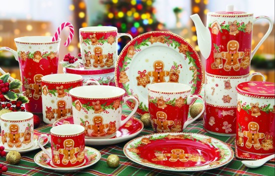 2 db teáscsésze készlet csészealjakkal, porcelán, 100 ml, "Fancy Gingerbread" - Nuova R2S