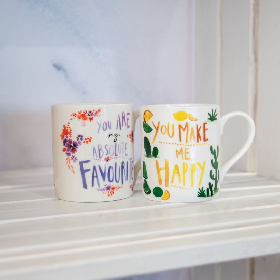 "You make me happy" mug 330 ml, porcelain - by Kitchen Craft