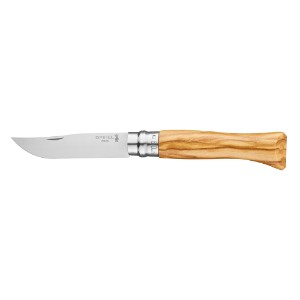 Pocket knife N°09, stainless steel, 9cm, "Tradition Luxe", Olive - Opinel