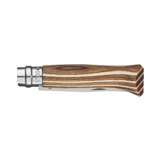 N°08 kapesní nůž, nerezová ocel, 8,5 cm, "Tradition Luxe", Brown Birch - Opinel